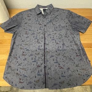 Cactus Man Ricky Singh Slim Fit Button Down Short Sleeve Hunting Print - Flawed